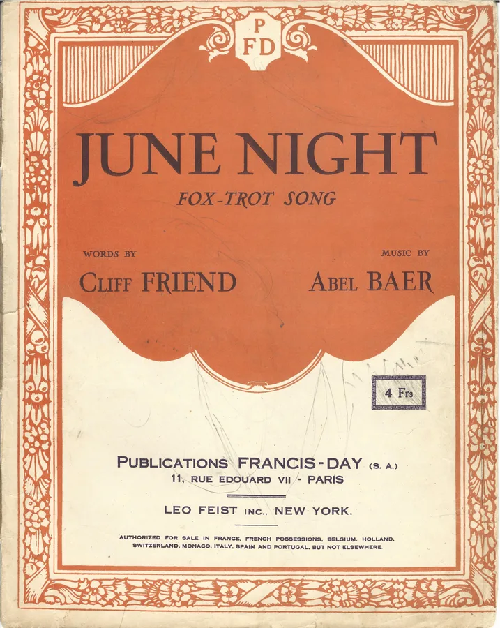 Cover for Abel Baer | June Night | Piano | Vocals