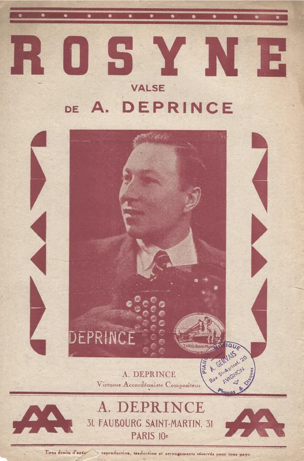 Cover for A. Deprince | Rosyne | Piano | Accordion