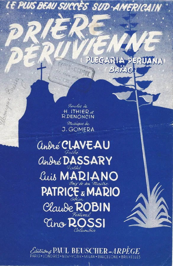 Cover for Andre Claveau | Tino Rossi | Louis Mariano | Jose Gomera | Priere Peruvienne