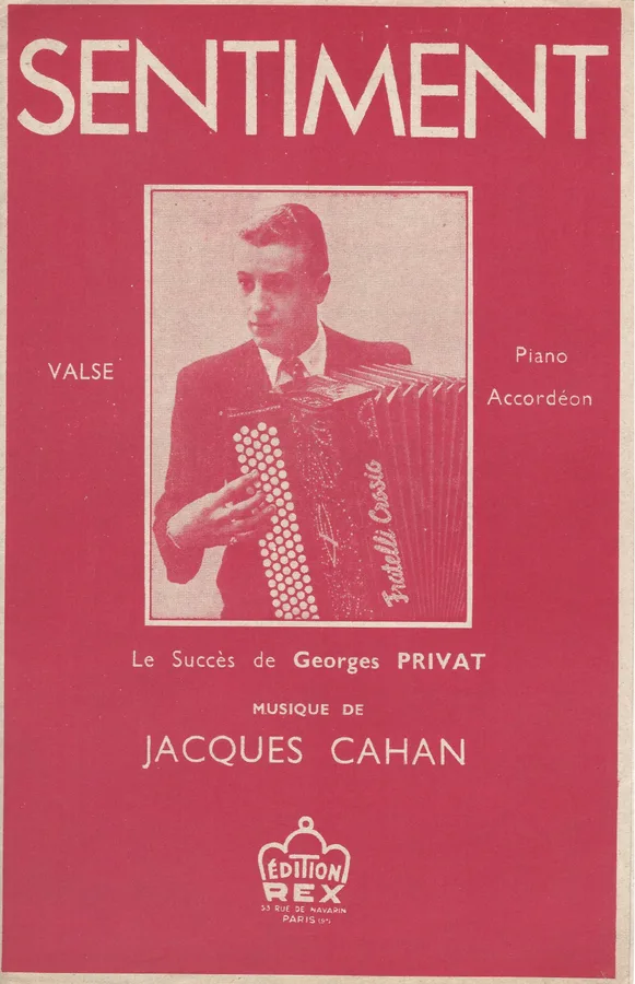 Cover for Jacques Cahan | Georges Privat | Sentiment | Piano | Accordeon