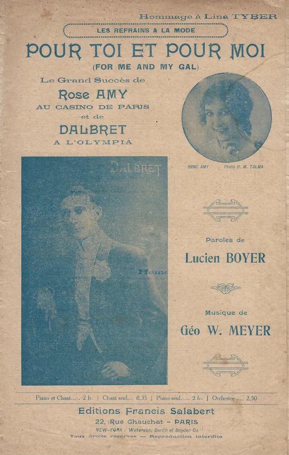 Cover for Dalbret | Rose Amy | Geo Meyer | Lucien Boyer | Pour toi et pour moi | Chanson