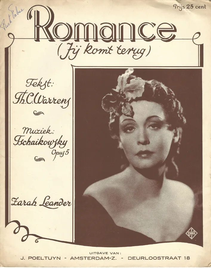Cover for Tschaikowski | Zarah Leander | Romance Opus 5. | Piano | Vocals