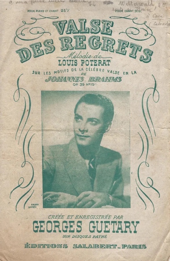 Cover for Georges Guetary | Johannes Brahms | Valse des Regrets | Chanson