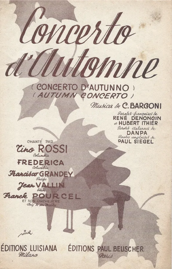Cover for Tino Rossi | C. Bargoni | Concerto d'Automne | Chanson
