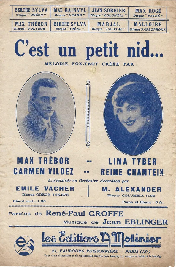 Cover for Emile Vacher | Jean Eblinger | Lina Tyber | C'est un petit nid | Chanson