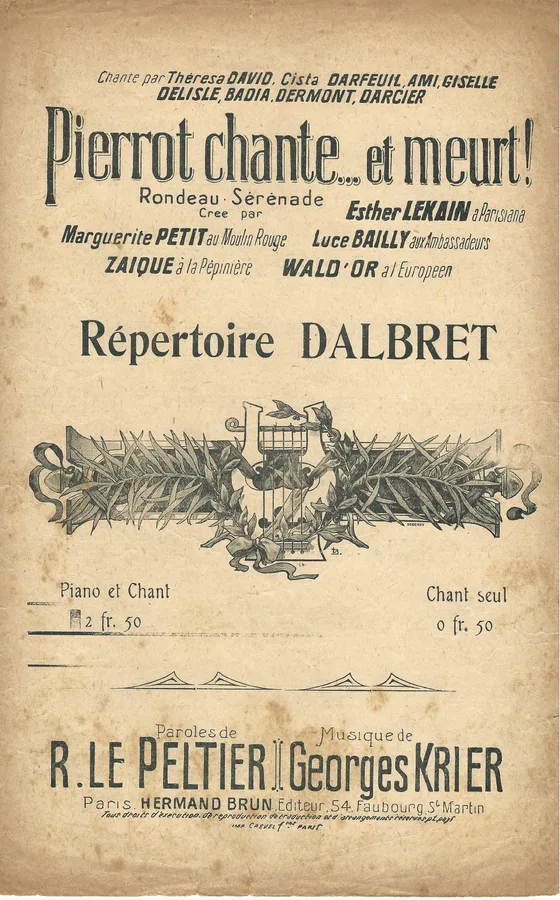 Cover for Georges Krier | Dalbret | Pierrot chante et meurt | Chanson