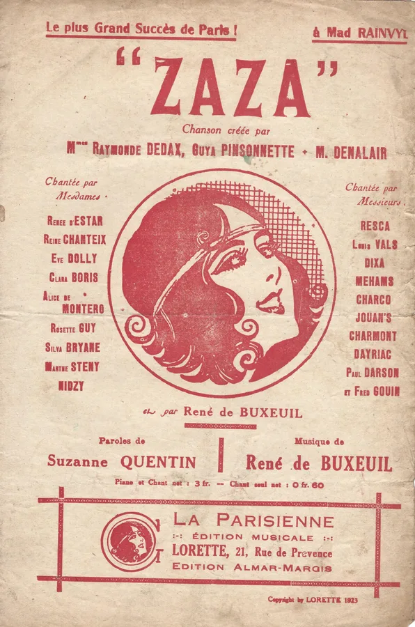 Cover for Rene de Buxeuil | Suzanne Quintin | Zaza | Chanson