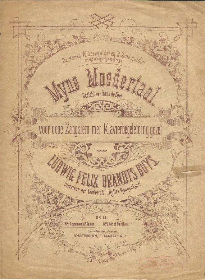 Cover for Ludwig F.B. Buys | Frans de Cort | Mijne Moedertaal 1 | Piano | Vocals