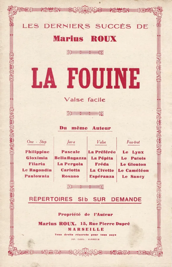 Cover for Marius Roux | La Fouine | Piano | Accordeon