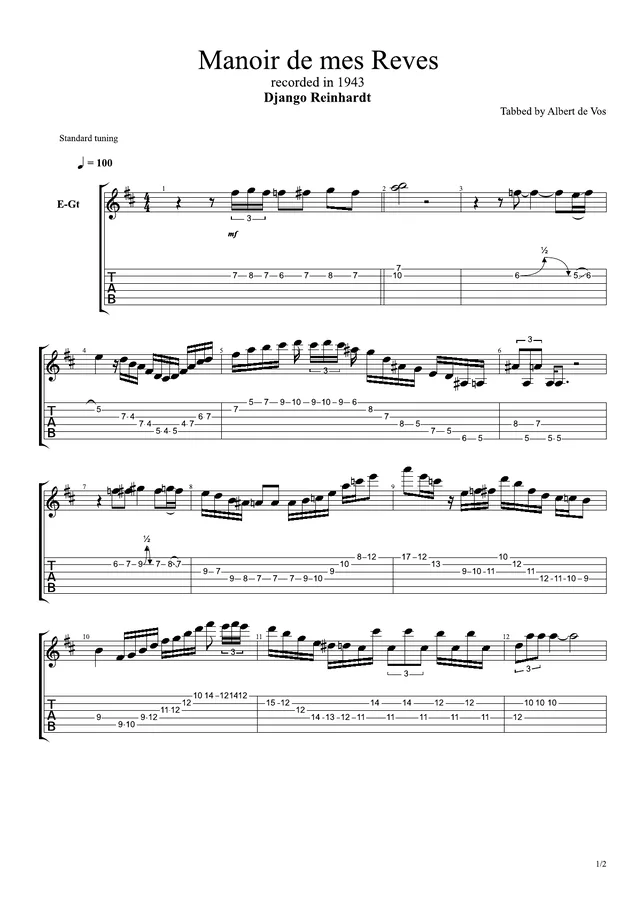 Cover for Django Reinhardt | Manoir de mes Reves | Guitar Manouche