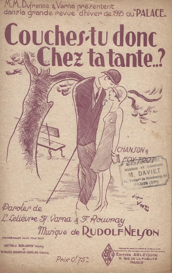 Cover for Rudolf Nelson | Henri Varna | Couches tu donc Chez ta tante | Chanson