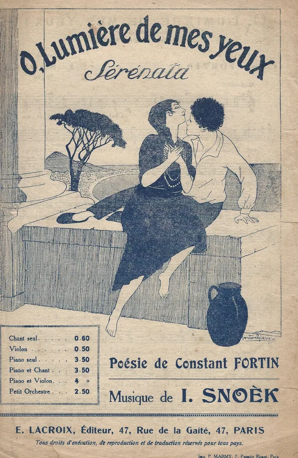 Cover for I. Snoek | Constant Fortin | O Lumiere de mes yeux | Chanson