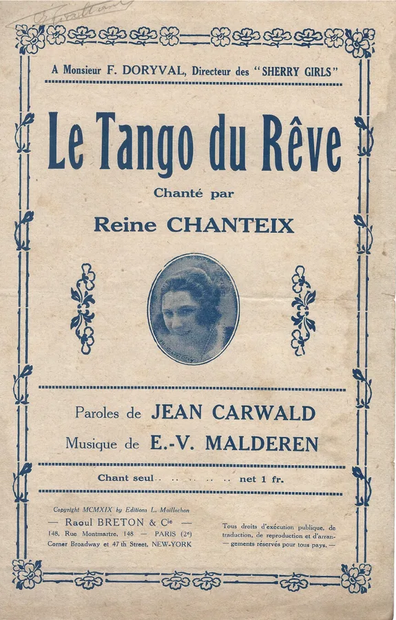 Cover for E.V. Malderen | Le Tango du Reve | Chanson