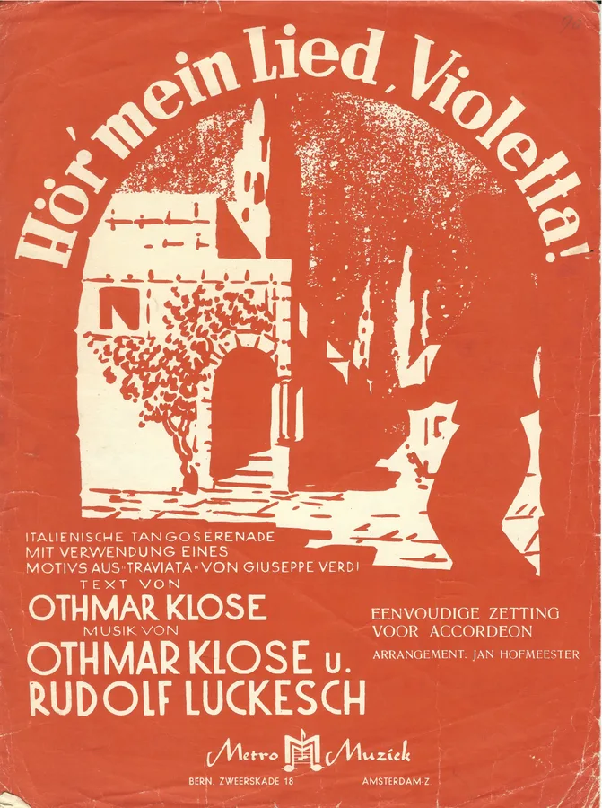 Cover for Giuseppe Verdi | Othmar Klose | Hor mein Lied Violetta | Accordion