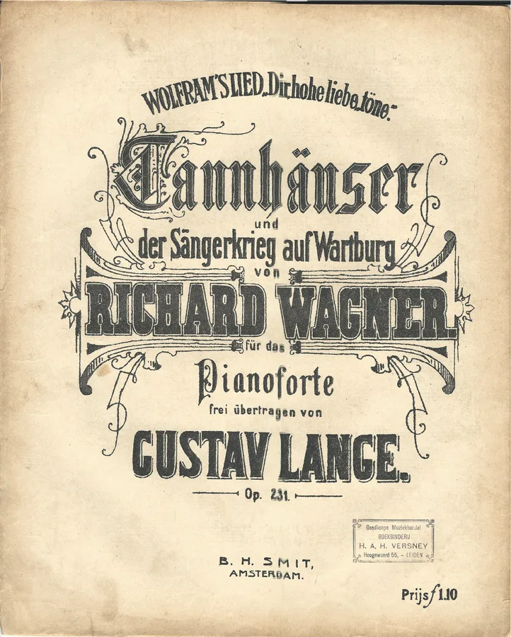 Cover for Richard Wagner | Gustav Lange | Wolfram's Lied | Piano