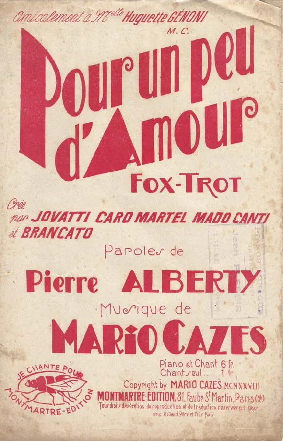 Cover for Mario Cazes | Pour un peu d'Amour | Chanson