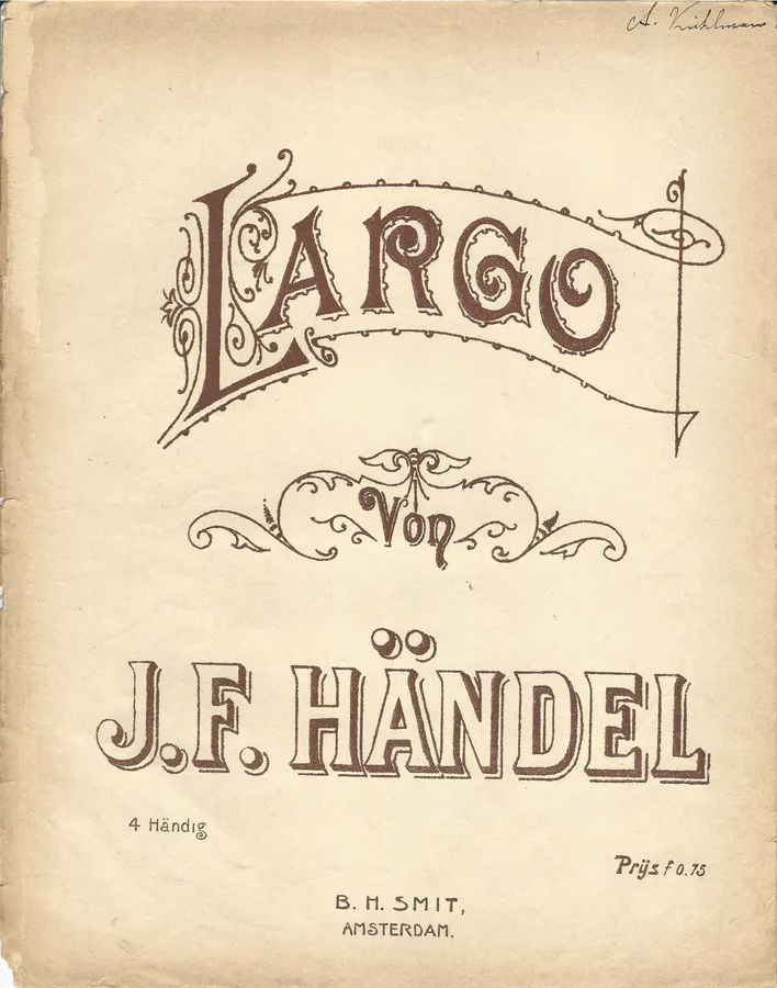 Cover for Georg Friedrich Händel | Largo | Piano | 4 mains