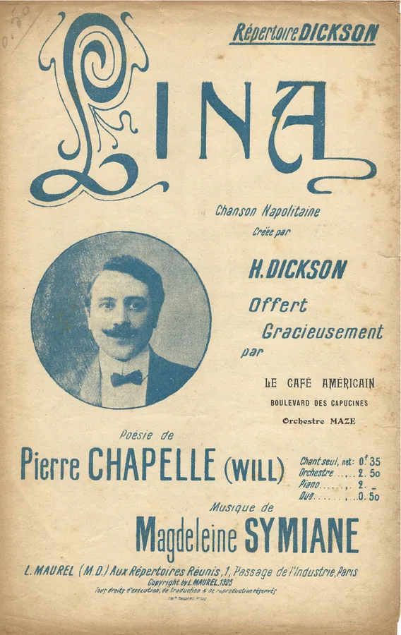 Cover for H. Dickson | Magdeleine Symiane | Lina | Chanson