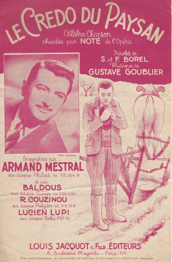 Cover for Gustave Goublier | Le Credo du Paysan | Chanson