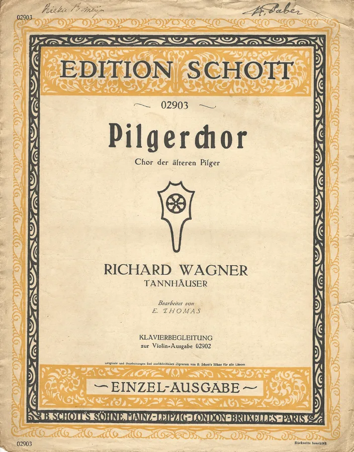 Cover for Richard Wagner | Pilgerchor Tannhauser | Piano