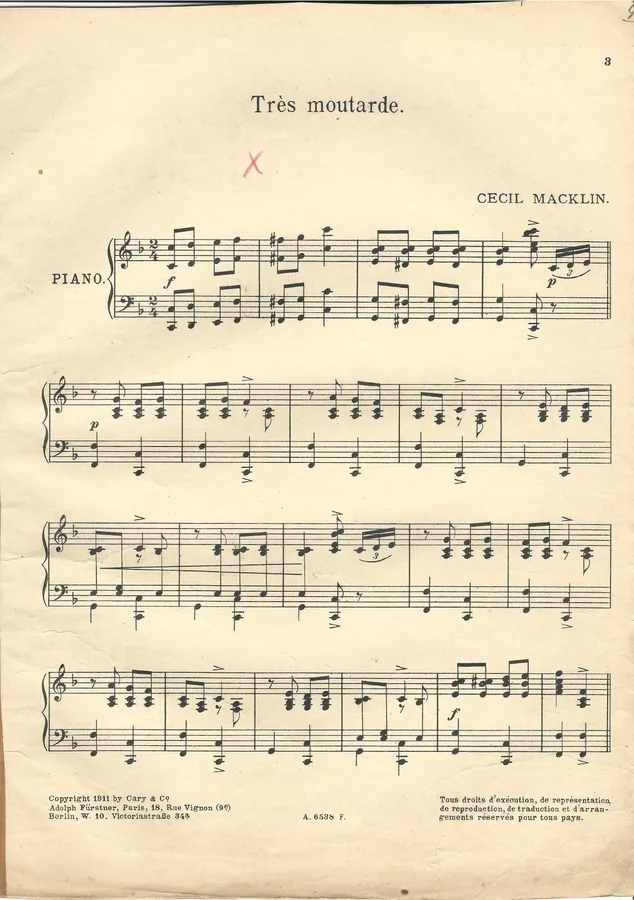 Cover for Cecil Macklin | Tres moutarde | Piano