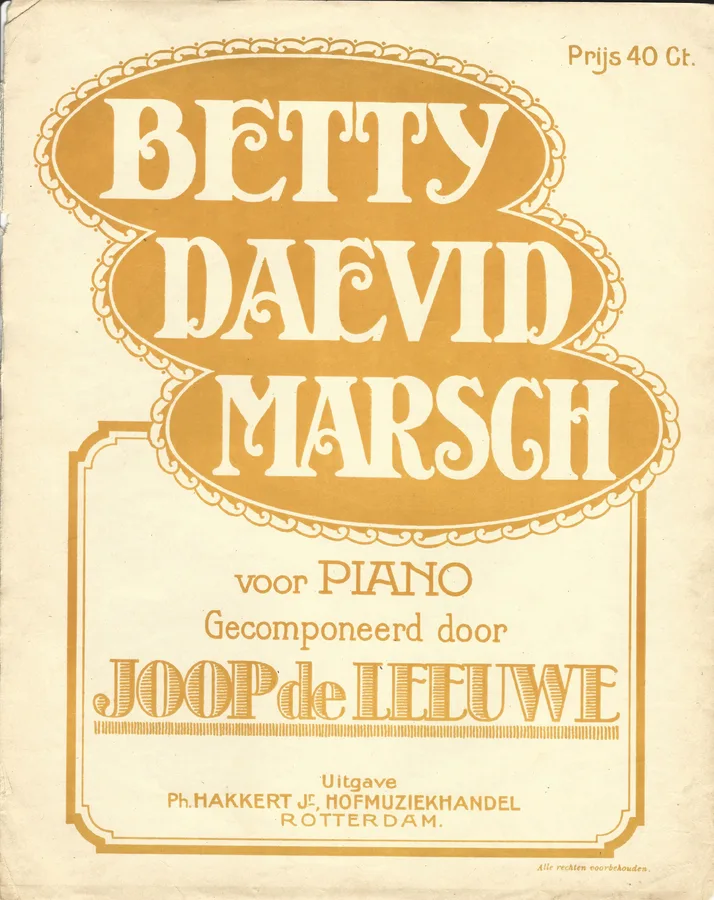 Cover for Joop de Leeuwe | Betty Daevid Marsch | Piano