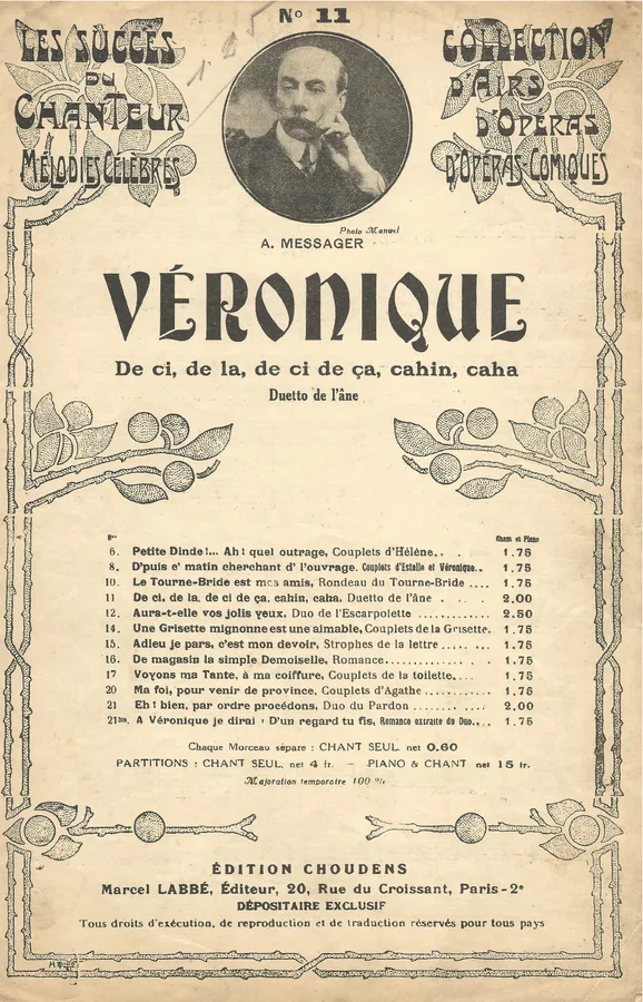 Cover for Andre Messager | De ci, de la, de ci de ca, cahin, caha | Vocals