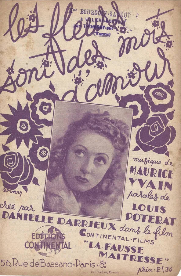 Cover for Danielle Darrieux | Maurice Yvain | Les Fleurs sont des Mots d'Amour | Chanson