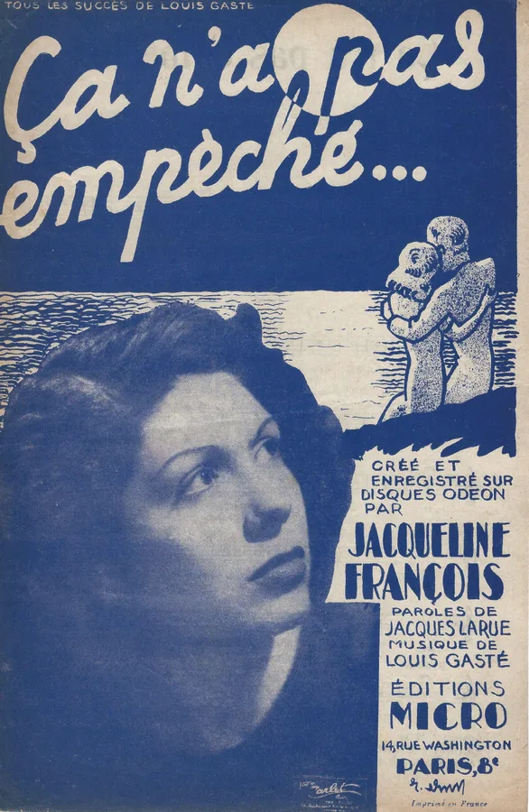 Cover for Jacqueline Francois | Louis Gaste | Ca n'a pas empeche | Chanson