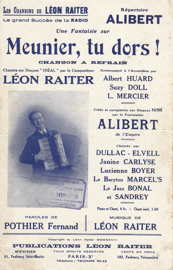 Cover for Leon Raiter | Albert Huard | Meunier tu dors! | Chanson