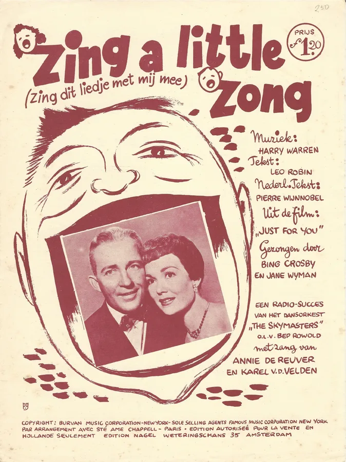 Cover for Bing Crosby | Harry Warren | Zing a little zong | Piano | Vocals