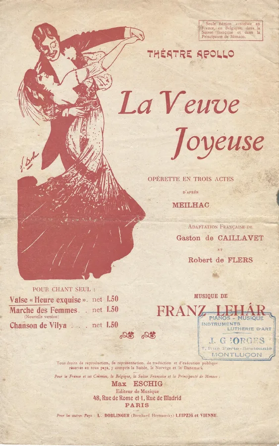 Cover for Franz Lehar | La Veuve Joyeuse | Chanson