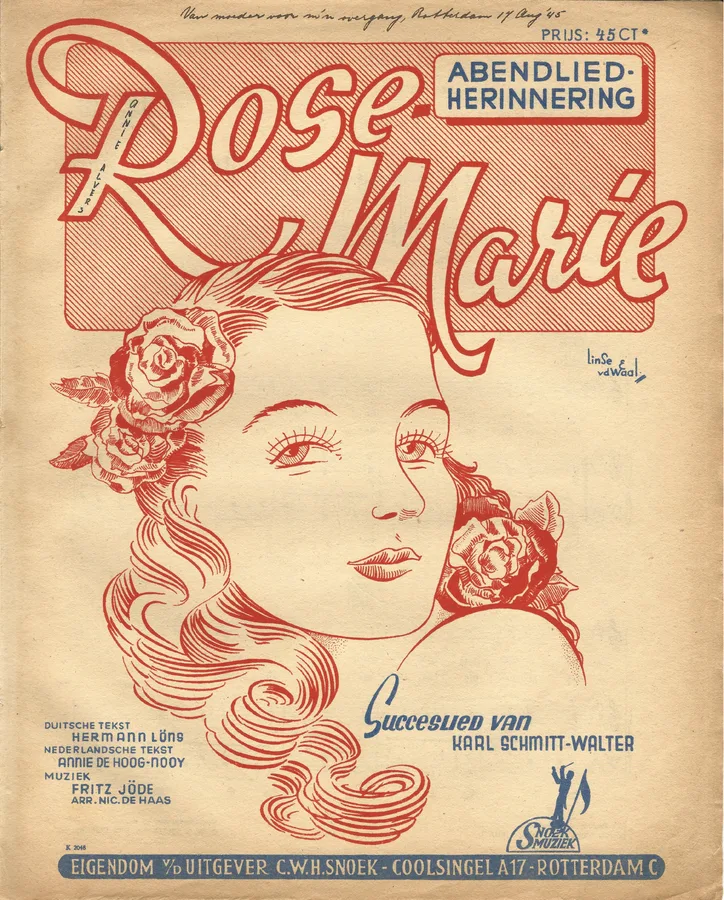 Cover for Fritz Jöde | Rose Marie | Piano | Vocals