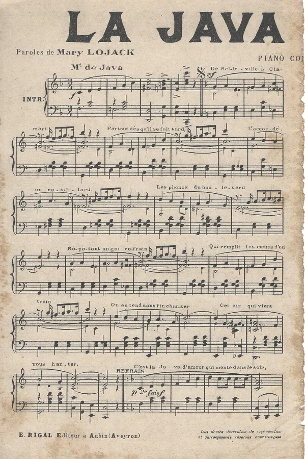 Cover for M. Rigal |  La Java de Amour | Orchestra