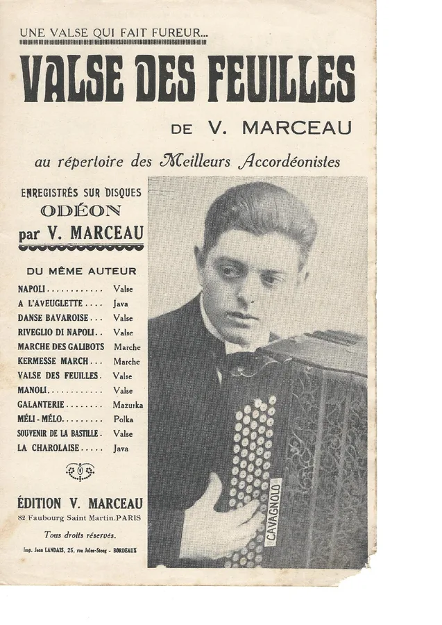 Cover for V. Marceau | Valse des feuilles | Accordeon