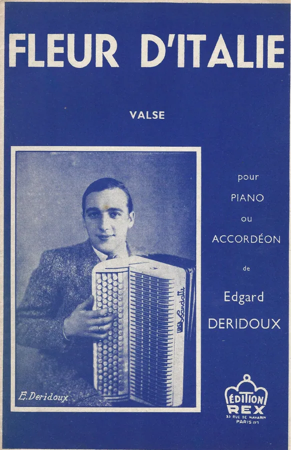 Cover for Edgard Deridoux | Fleur d'Italie | Piano | Accordion
