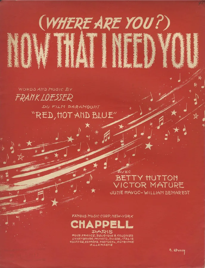 Cover for Frank Loesser | Now that I need you | Piano | Vocals