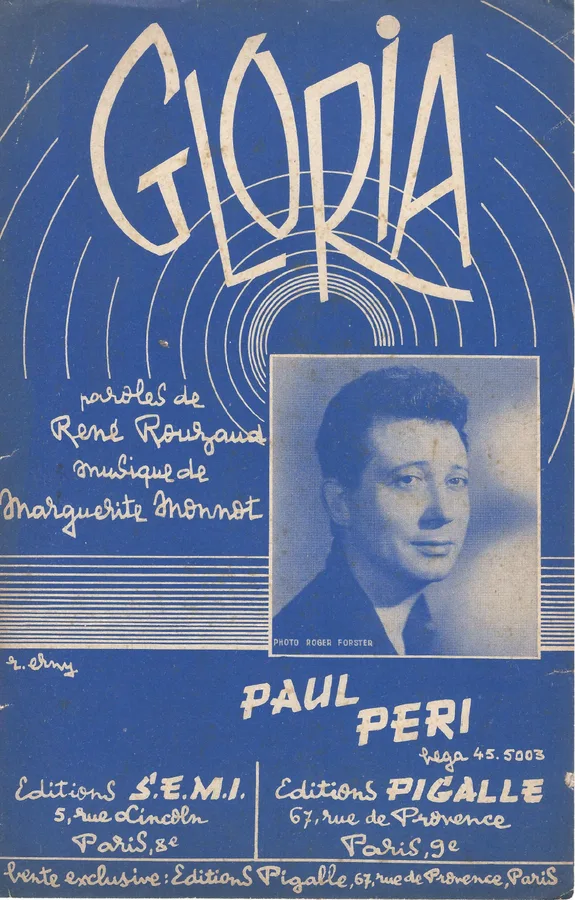 Cover for Paul Peri | Marguerite Monnot | Gloria | Chanson