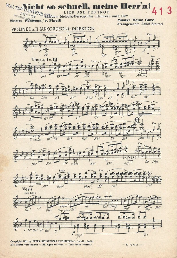 Cover for Heino Gaze | Adolf Steimel | Nicht so schnell meine Herr'n | Accordion | Violin