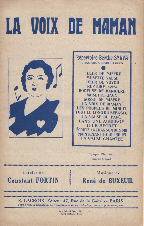 Cover for Rene de Buxeuil | Berthe Sylva | La voix de maman | Chanson