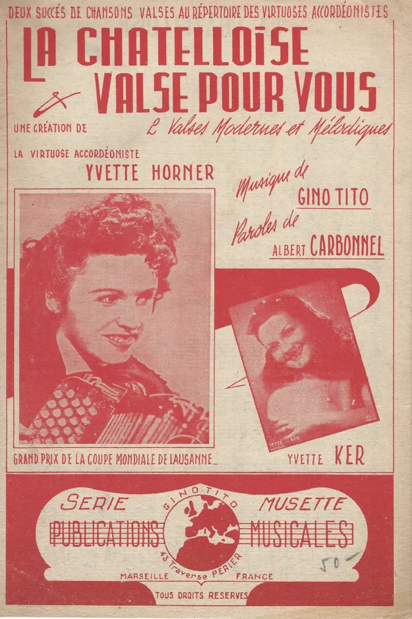 Cover for Gino Tito | Yvette Horner | Valse pour vous | Piano | Accordeon