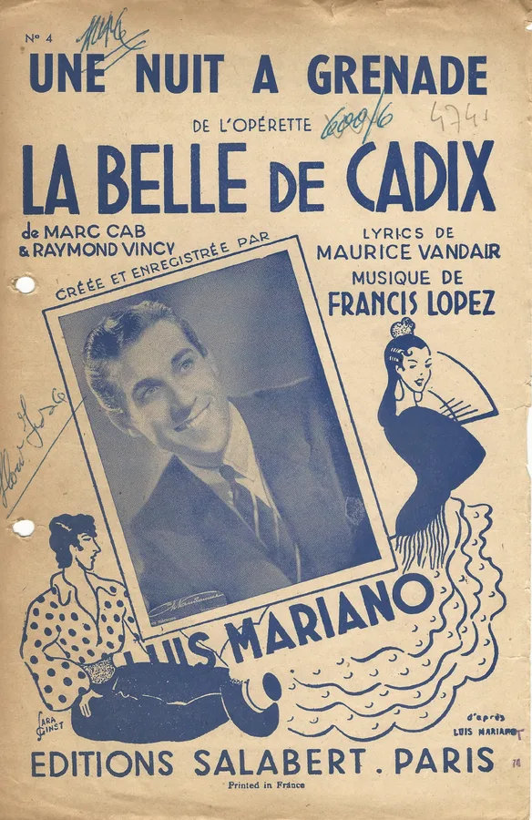 Cover for Luis Mariano | Francis Lopez | Une nuit a Grenade | Chanson