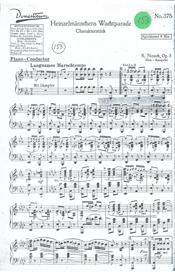 Cover for Kurt Noack | Heinzelmanchens Wachtparade | Piano