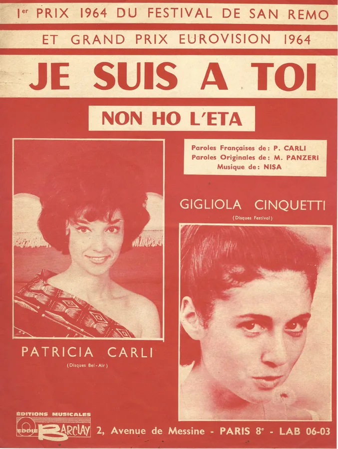 Cover for Patricia Carli | Gigliola Cinquetti | Je suis a toi | Piano | Vocals