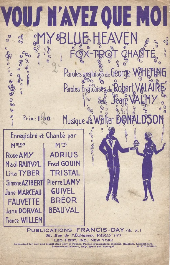Cover for Walter Donaldson | George Whiting | Vous n'avez que moi | Chanson