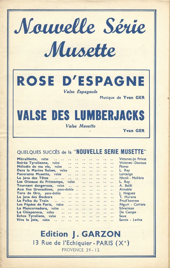 Cover for Yvan Ger | Rose d'Espagne | Piano | Accordion