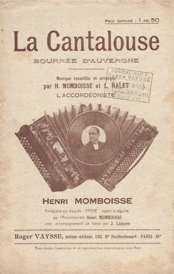 Cover for Henri Momboisse | Laurant Halet | La Cantalouse | Piano | Accordion